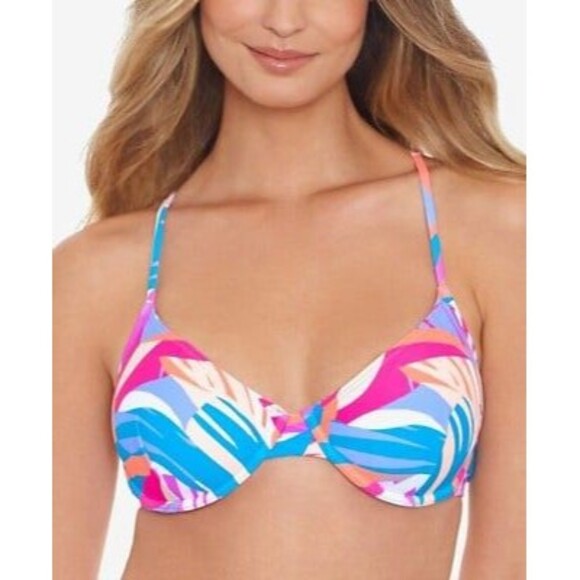 Salt + Cove Underwire Printed Bikini Swim Top Size Small - Picture 1 of 9